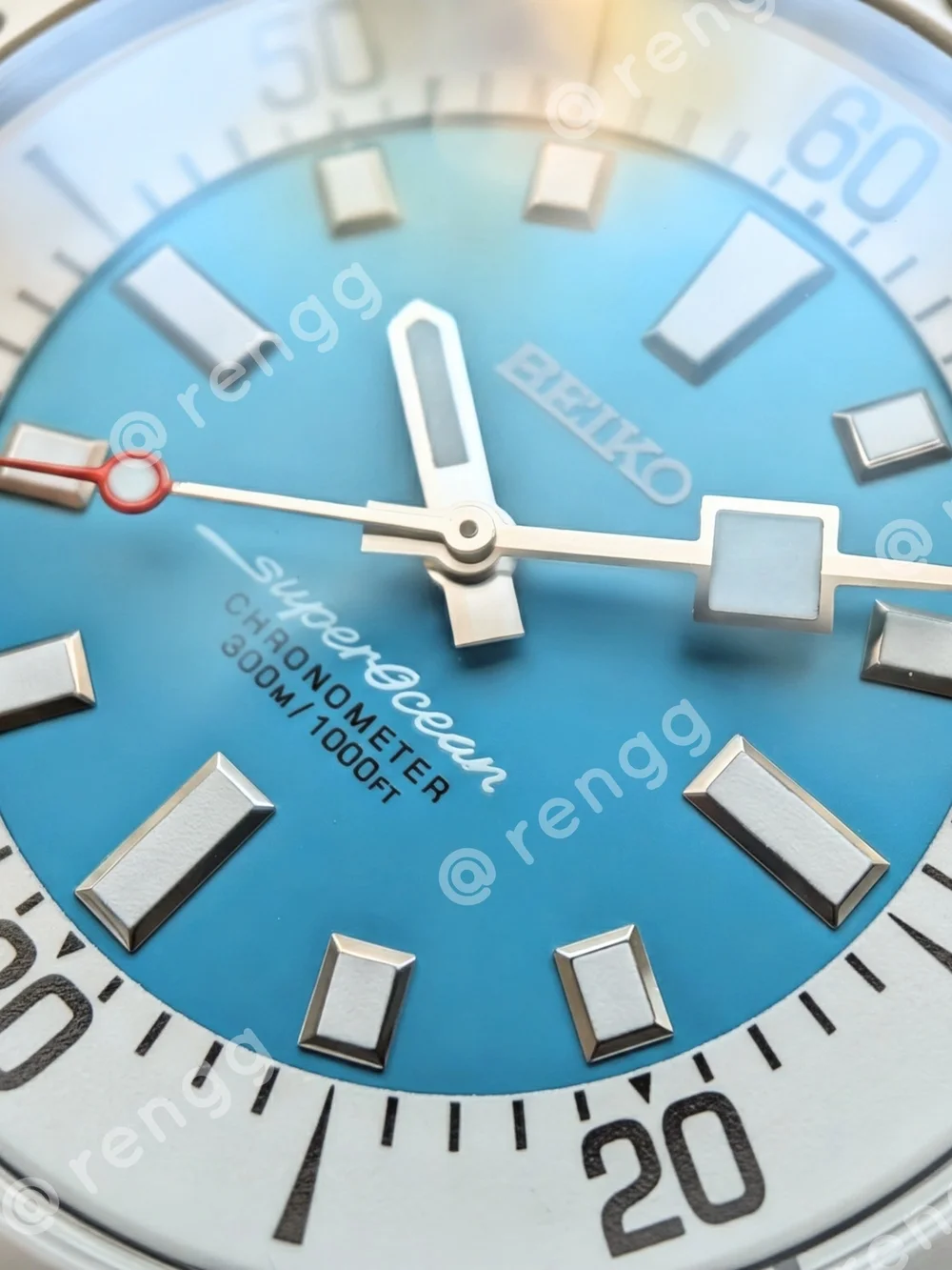 44mm Automatic Seiko Men’s Turquoise SuperOcean Dive Mod Watch Sapphire Crystal